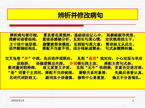 辨析病句方法PPT课件