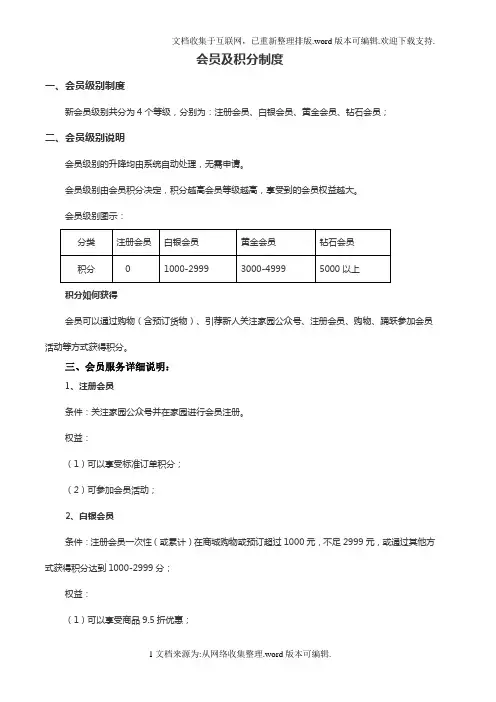 会员及积分制度