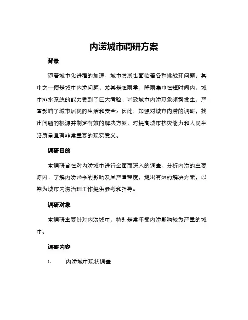 内涝城市调研方案