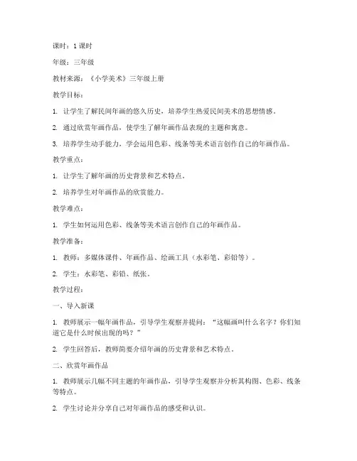 小学美术年画教案模板