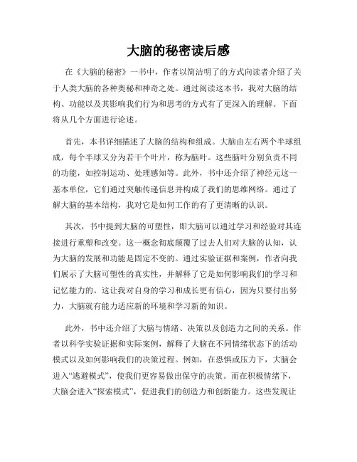大脑的秘密读后感