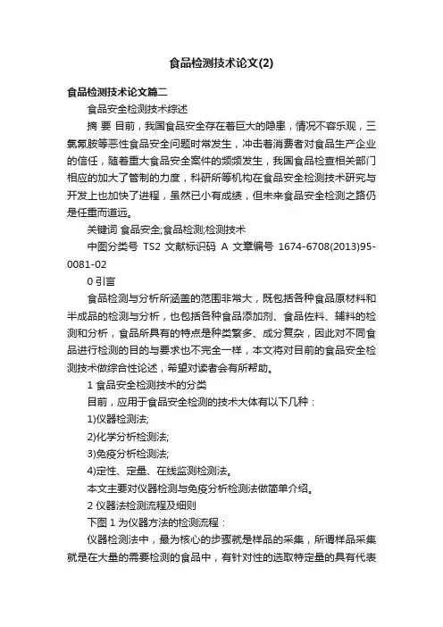 食品检测技术论文（2）