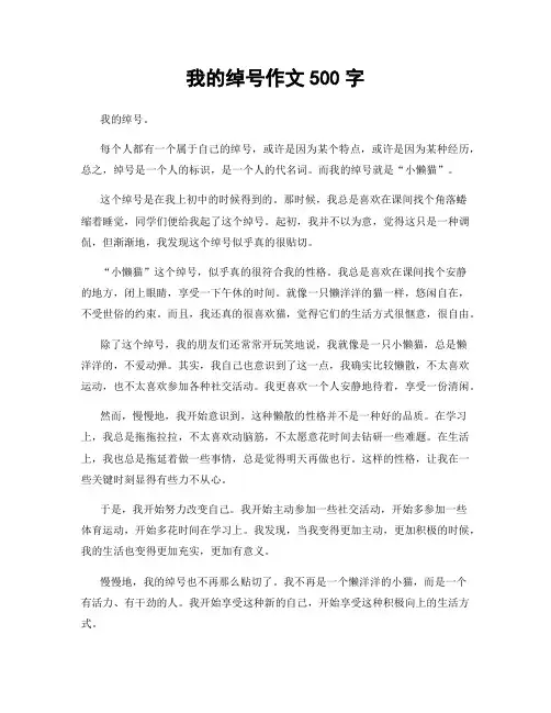 我的绰号作文500字