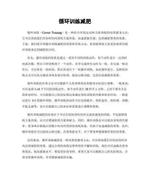 循环训练减肥