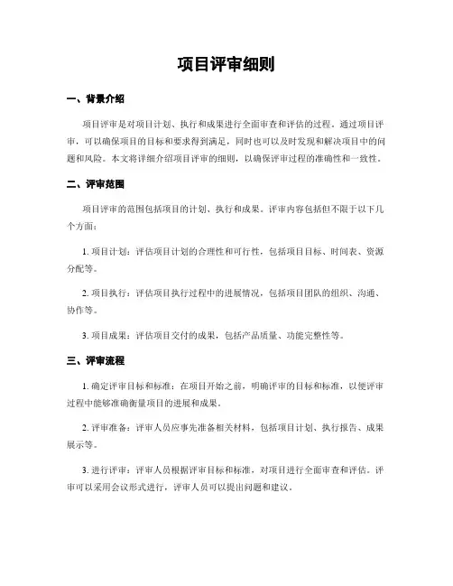 项目评审细则