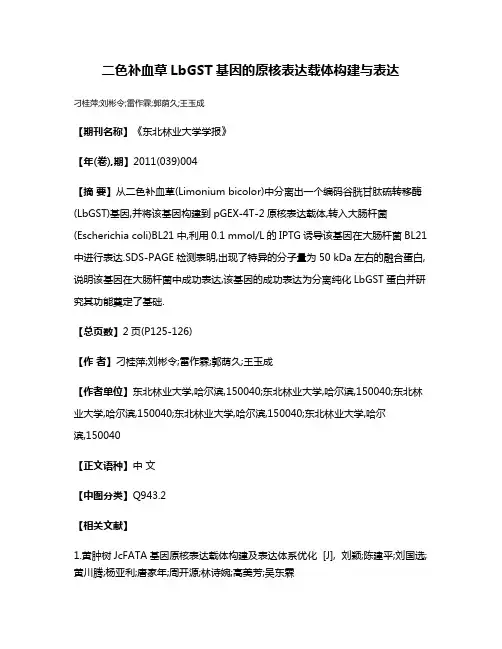 二色补血草LbGST基因的原核表达载体构建与表达