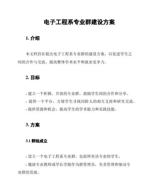 电子工程系专业群建设方案
