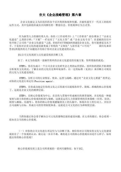 吉林大学《企业战略管理》第六章 期末考试备考资料