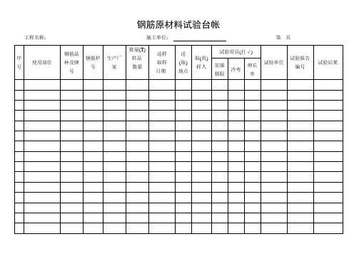 检验试验台账大全