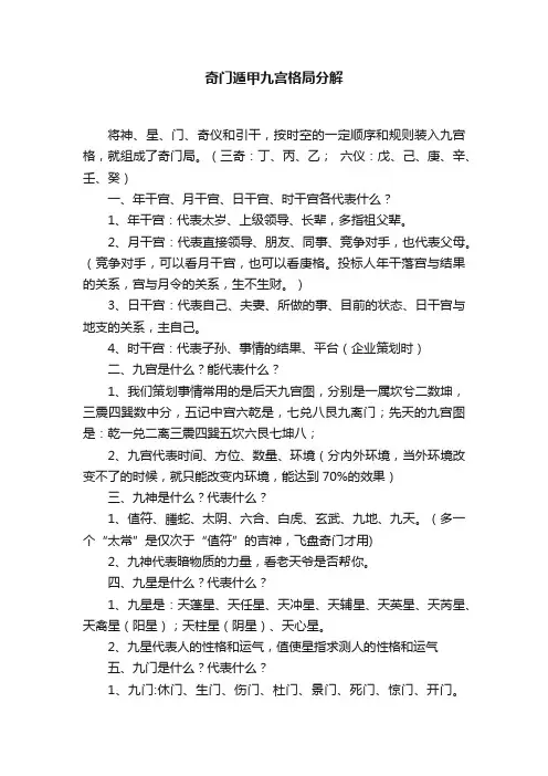 奇门遁甲九宫格局分解