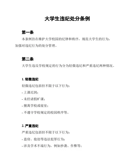 大学生违纪处分条例