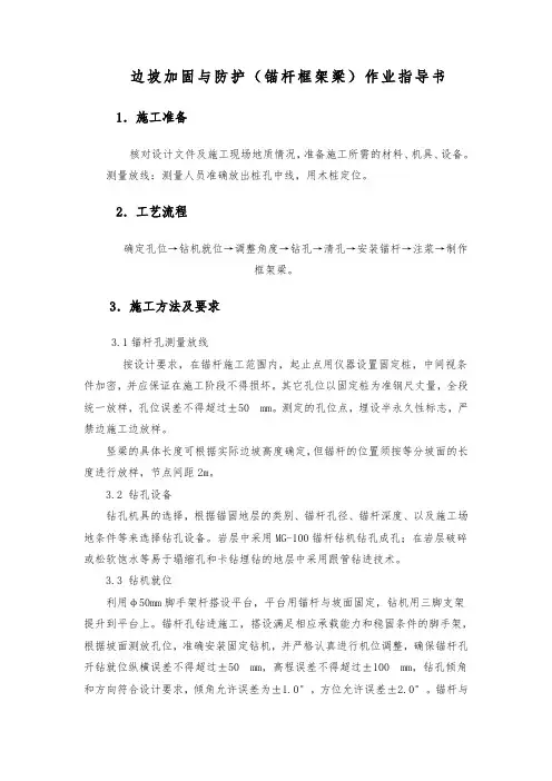 边坡加固与防护(锚杆框架梁)施工作业指导书