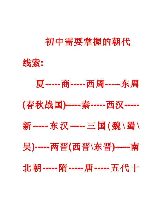 中国历史朝代顺序