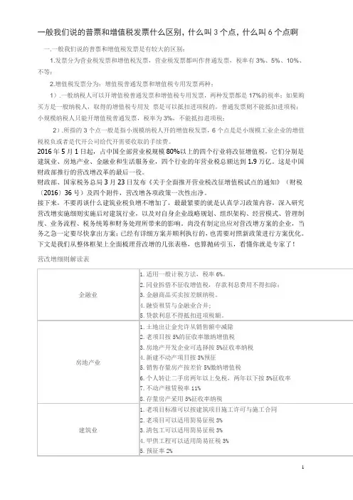 一般我们说的普票和增值税发票什么区别