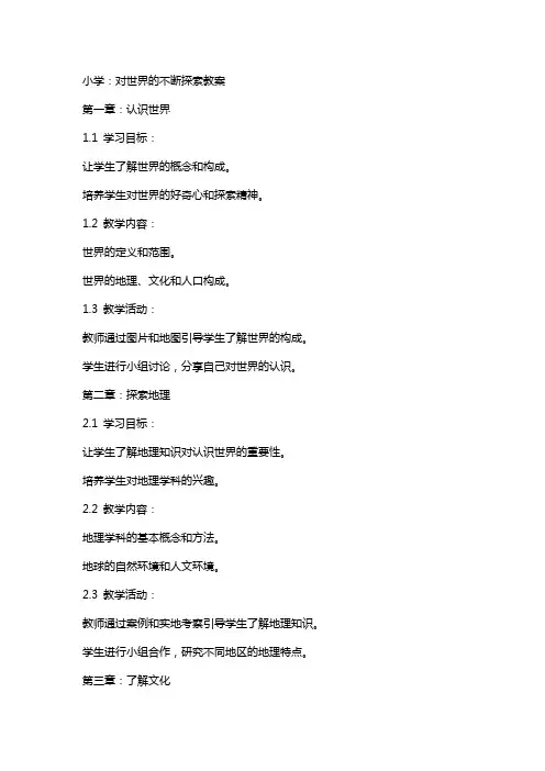 小学：对世界的不断探索教案