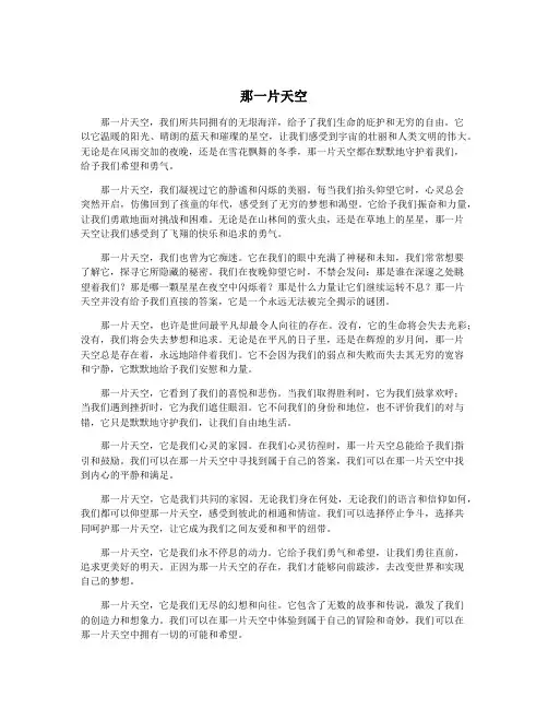 那一片天空