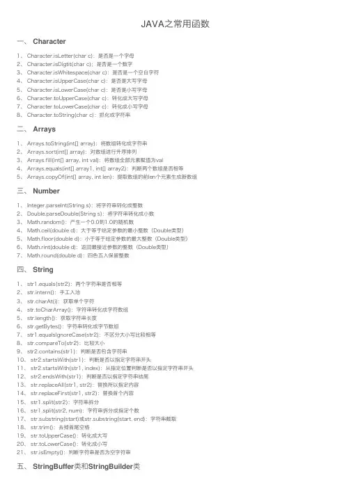 JAVA之常用函数