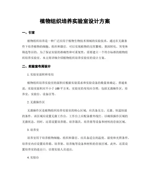 植物组织培养实验室设计方案