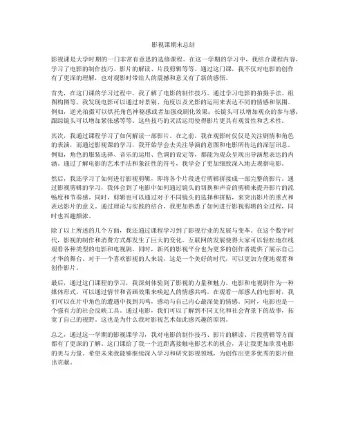 影视课期末总结