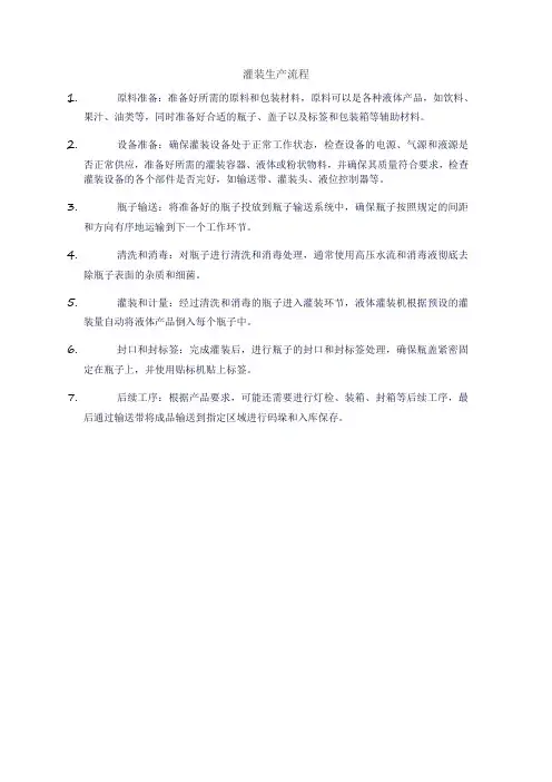 灌装生产流程