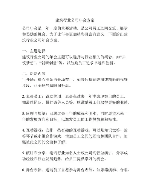 建筑行业公司年会方案