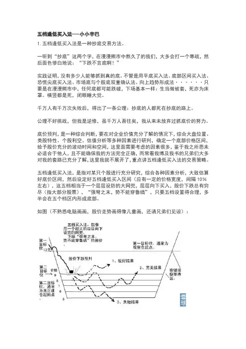 五档逢低买入股票方法