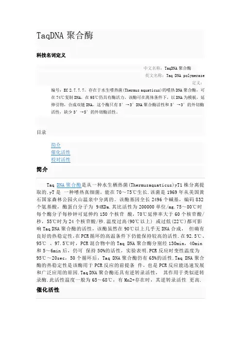 TaqDNA聚合酶