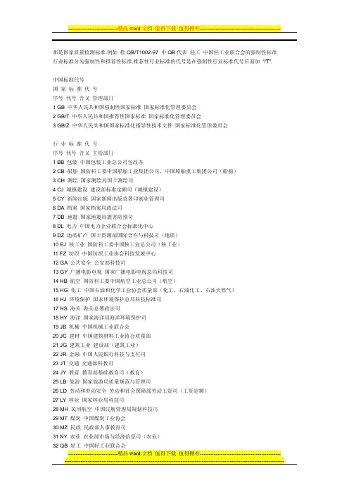 国家质量检测标准代码