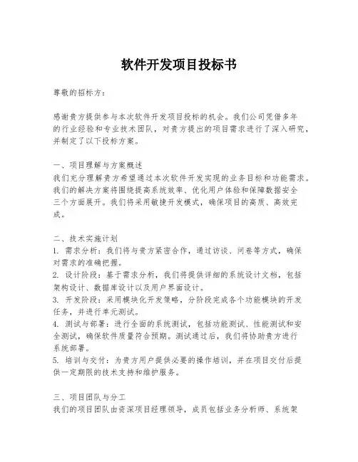 软件开发项目投标书
