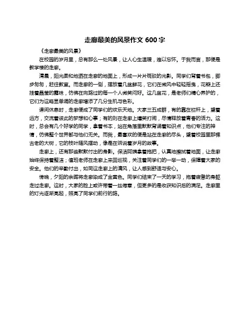 走廊最美的风景作文600字