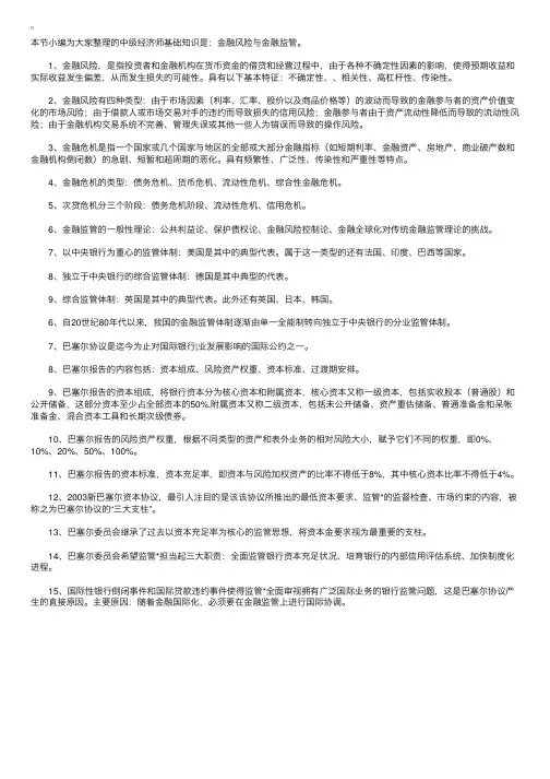 金融风险与金融监管
