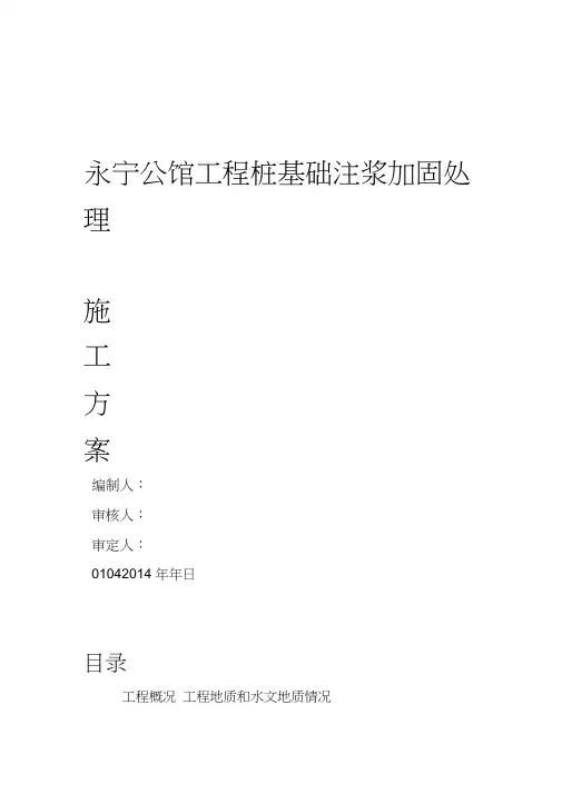 工程桩基础注浆加固处理方案资料