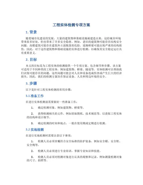 工程实体检测专项方案