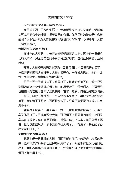 大树的作文300字（精选53篇）