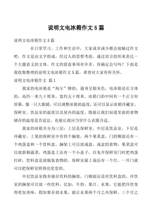 说明文电冰箱作文5篇_6