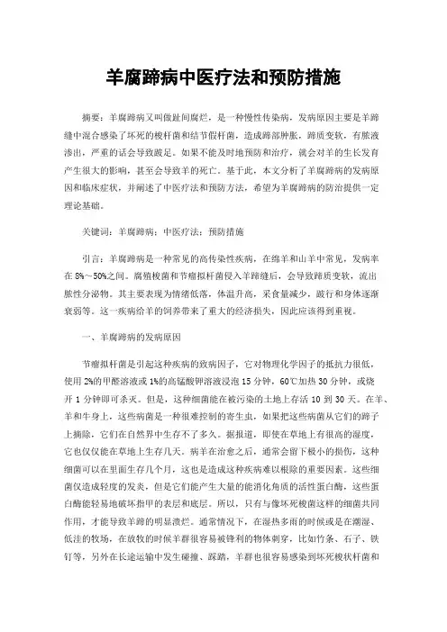 羊腐蹄病中医疗法和预防措施