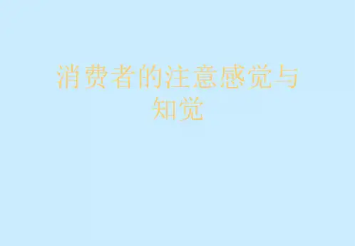 消费者的注意感觉与知觉