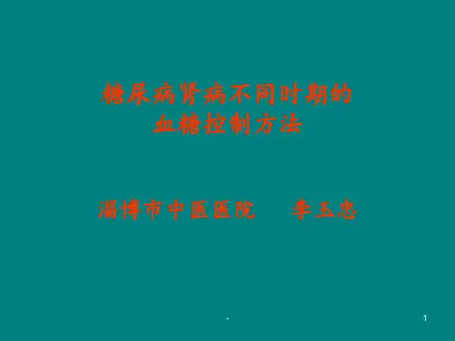 糖尿病肾病不同时期的血糖控制方法ppt课件