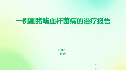 一例副猪嗜血杆菌病的治疗报告