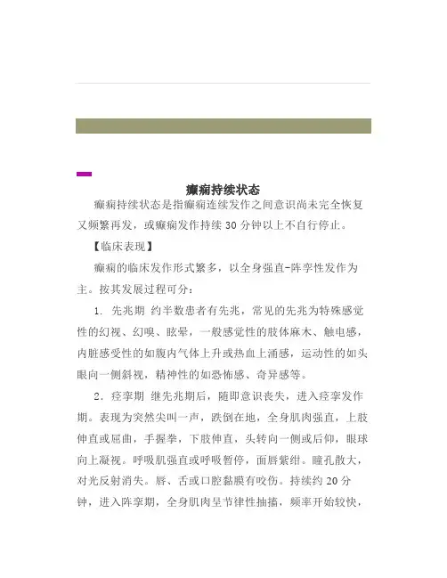 诊疗指南癫痫持续状态