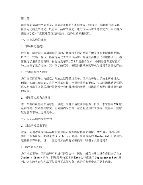 年度篮球鞋总结(3篇)