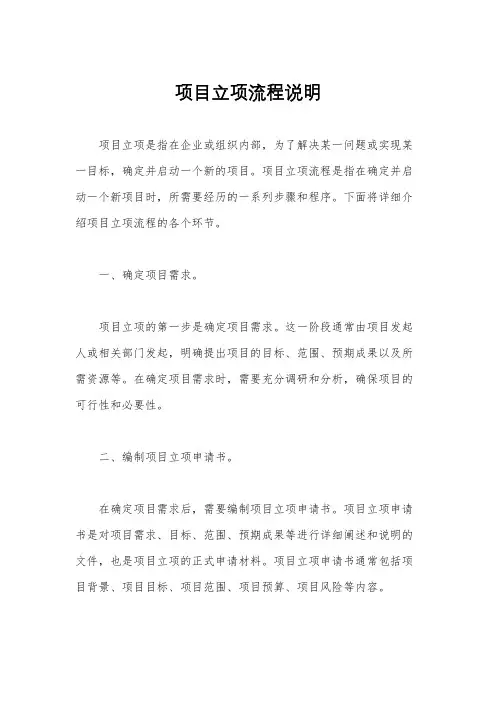 项目立项流程说明