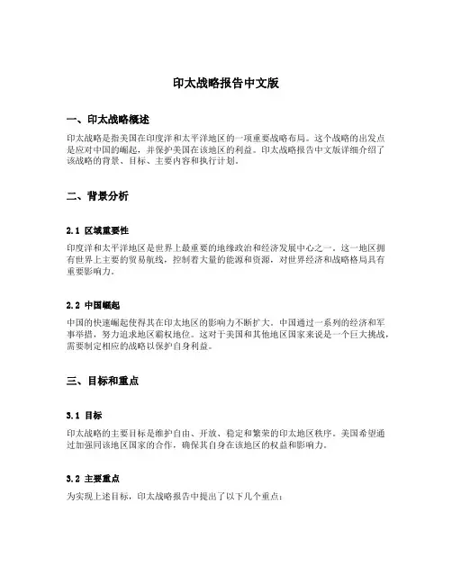 印太战略报告中文版