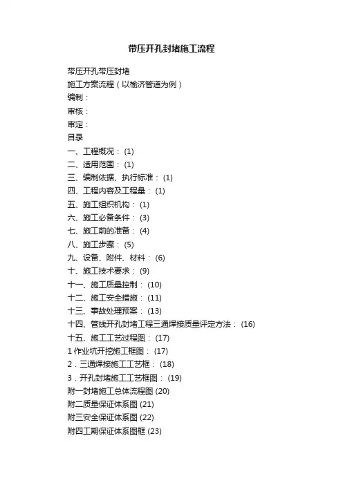 带压开孔封堵施工流程