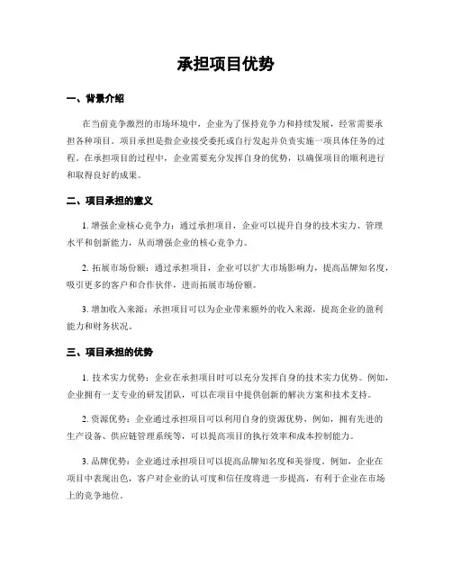 承担项目优势