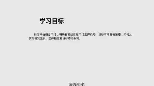 目标市场选择战略PPT课件