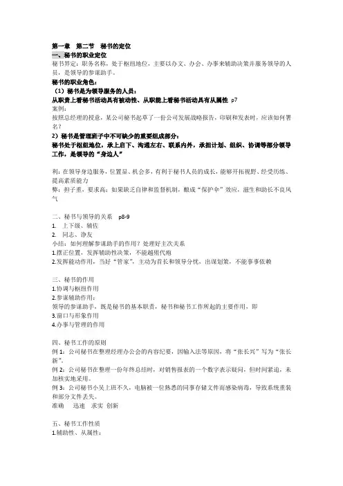 秘书与实务ppt内容