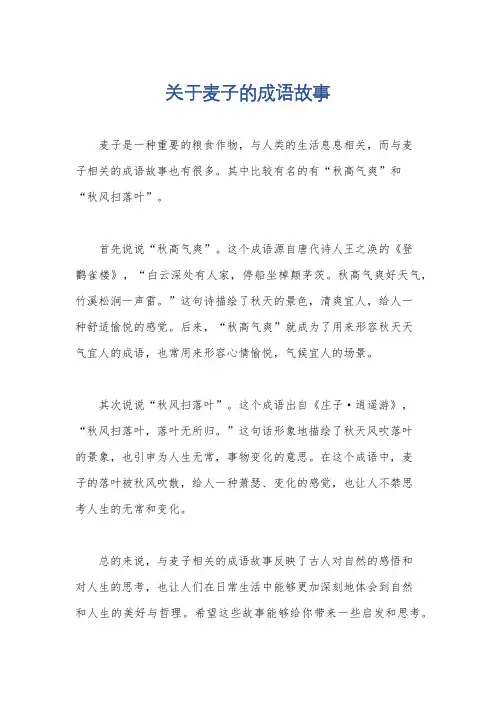 关于麦子的成语故事