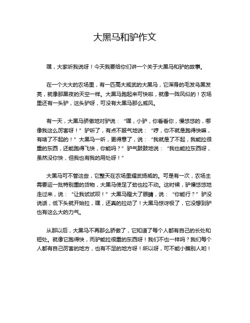 大黑马和驴作文