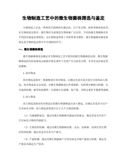 生物制造工艺中的微生物菌株筛选与鉴定